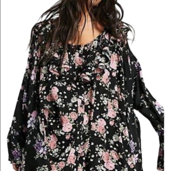 NWT FREE PEOPLE Loretta Tunic Top Dark Combo Printed Size Small - Picture 11 of 12